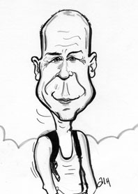 Bruce Willis caricature, Yippee ki Yay,