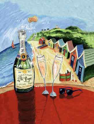 Champagne bottle painting by al hayball