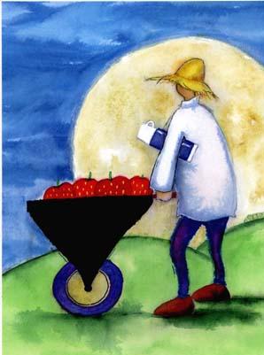 'A barrow full of strawberries, thermos full of cream ' by al hayball