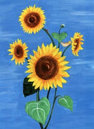 'sunflowers with sleeping hamster' by al hayball