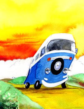 bay window vw camper painting