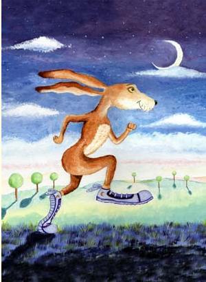 hare running art