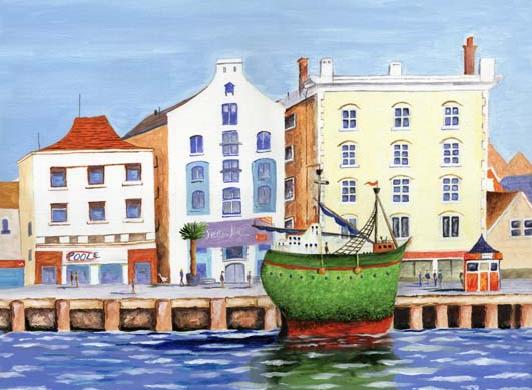 Poole Quay  naive painting