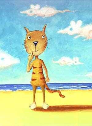cat on beach