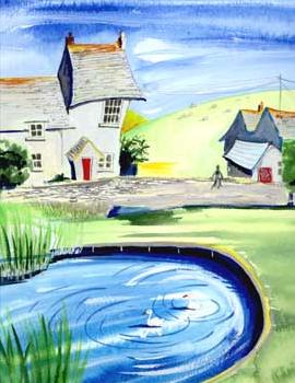 'the village pond' -worth matravers, by al hayball