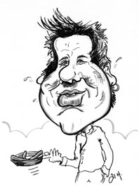 Jamie Oliver caricature, celebrity chef,