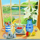 kitchen view, bickham house,
