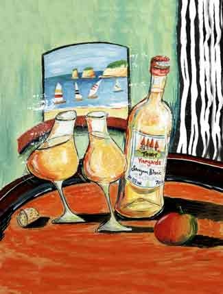white wine painting